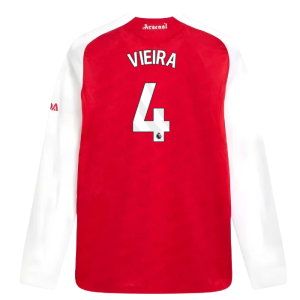 2025-2026 Arsenal Authentic Long Sleeve Home Shirt (Vieira 4)