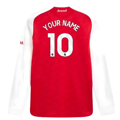 2025-2026 Arsenal Authentic Long Sleeve Home Shirt (Your Name)