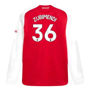 2025-2026 Arsenal Authentic Long Sleeve Home Shirt (Zubimendi 36)