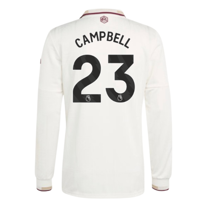 2025-2026 Arsenal Authentic Long Sleeve Third Shirt (Campbell 23)