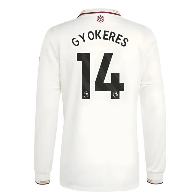 2025-2026 Arsenal Authentic Long Sleeve Third Shirt (Gyokeres 14)