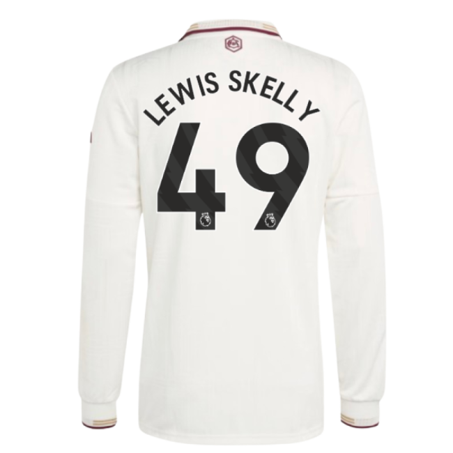 2025-2026 Arsenal Authentic Long Sleeve Third Shirt (Lewis Skelly 49)