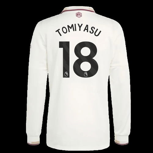 2025-2026 Arsenal Authentic Long Sleeve Third Shirt (Tomiyasu 18)
