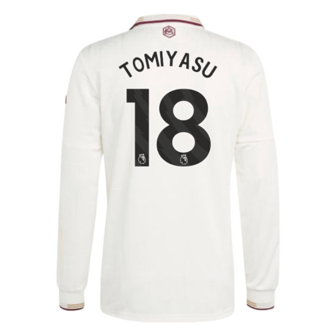 2025-2026 Arsenal Authentic Long Sleeve Third Shirt (Tomiyasu 18)
