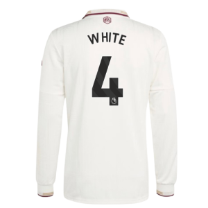 2025-2026 Arsenal Authentic Long Sleeve Third Shirt (White 4)