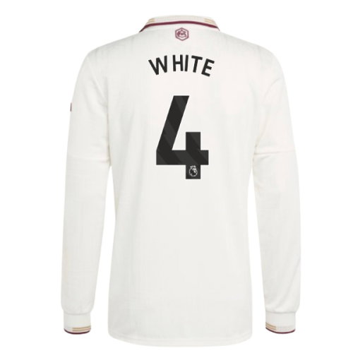 2025-2026 Arsenal Authentic Long Sleeve Third Shirt (White 4)