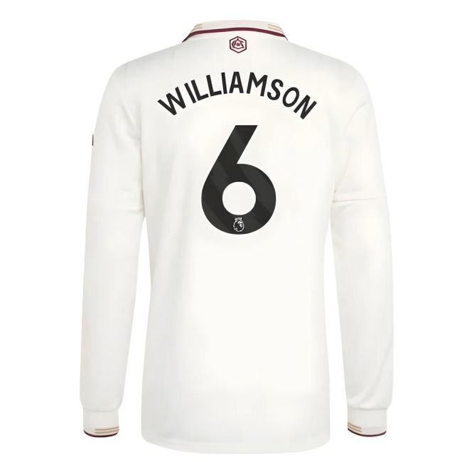 2025-2026 Arsenal Authentic Long Sleeve Third Shirt (Williamson 6)