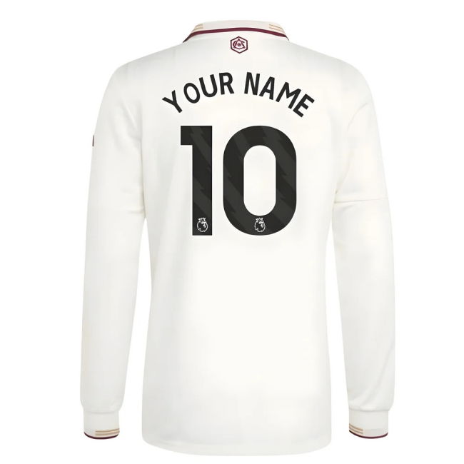 2025-2026 Arsenal Authentic Long Sleeve Third Shirt (Your Name)
