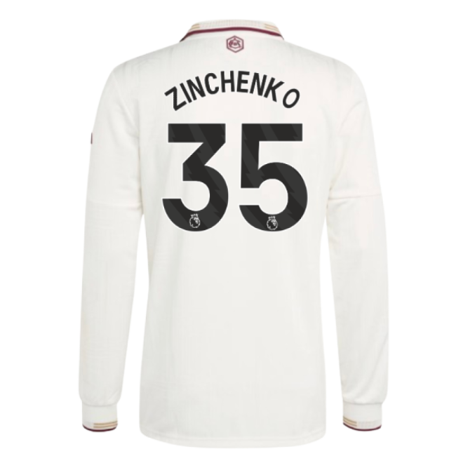 2025-2026 Arsenal Authentic Long Sleeve Third Shirt (Zinchenko 35)