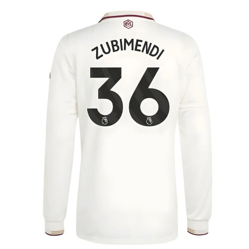 2025-2026 Arsenal Authentic Long Sleeve Third Shirt (Zubimendi 36)