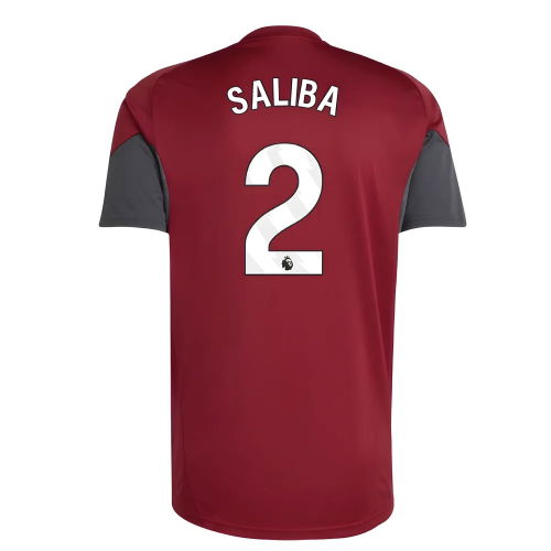 2025-2026 Arsenal EU Training Jersey (Burgundy) (Saliba 2)