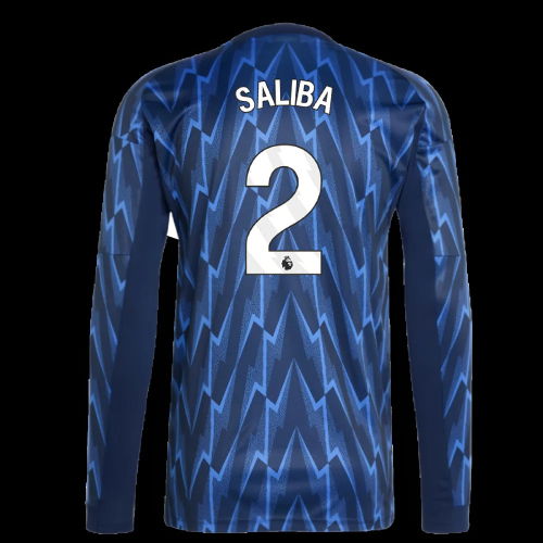 2025-2026 Arsenal Long Sleeve Away Shirt (Saliba 2)
