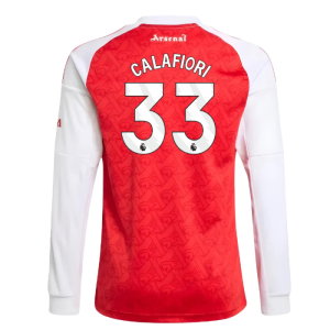 2025-2026 Arsenal Long Sleeve Home Shirt (Kids) (Calafiori 33)
