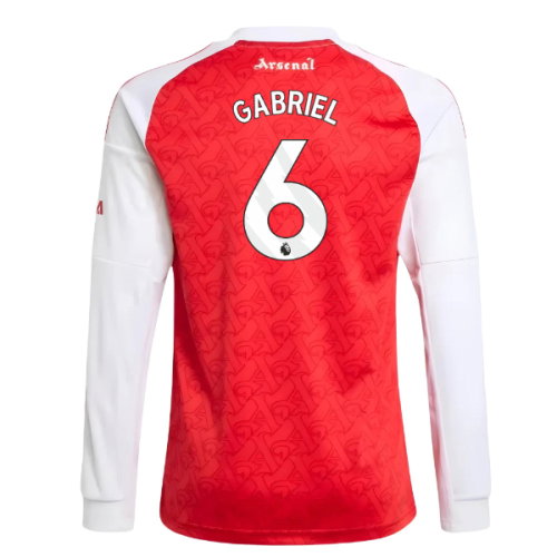 2025-2026 Arsenal Long Sleeve Home Shirt (Kids) (Gabriel 6)
