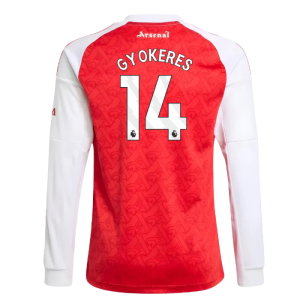 2025-2026 Arsenal Long Sleeve Home Shirt (Kids) (Gyokeres 14)