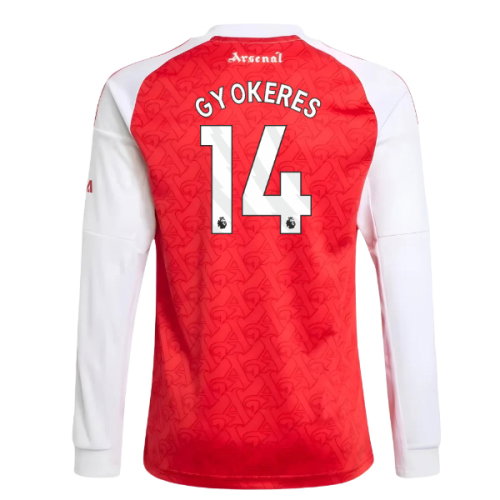 2025-2026 Arsenal Long Sleeve Home Shirt (Kids) (Gyokeres 14)