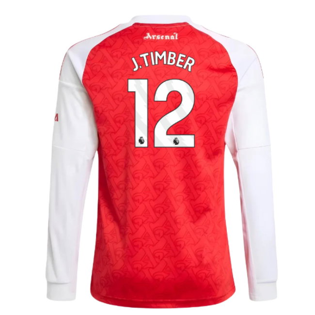2025-2026 Arsenal Long Sleeve Home Shirt (Kids) (J.Timber 12)