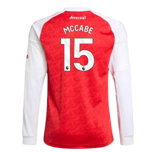2025-2026 Arsenal Long Sleeve Home Shirt (Kids) (McCabe 15)