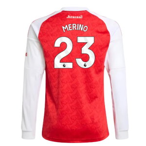 2025-2026 Arsenal Long Sleeve Home Shirt (Kids) (Merino 23)