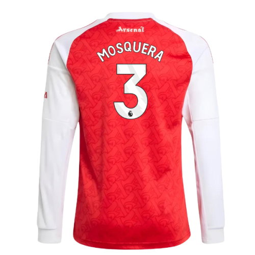 2025-2026 Arsenal Long Sleeve Home Shirt (Kids) (Mosquera 3)