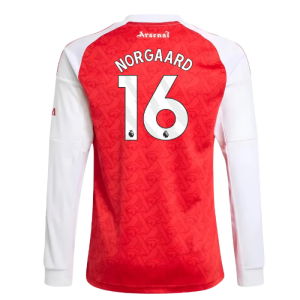 2025-2026 Arsenal Long Sleeve Home Shirt (Kids) (Norgaard 16)