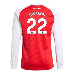 2025-2026 Arsenal Long Sleeve Home Shirt (Kids) (Nwaneri 22)