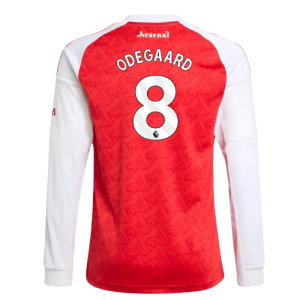 2025-2026 Arsenal Long Sleeve Home Shirt (Kids) (Odegaard 8)