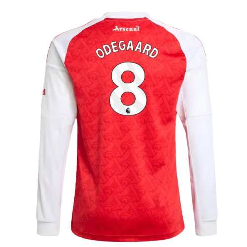 2025-2026 Arsenal Long Sleeve Home Shirt (Kids) (Odegaard 8)
