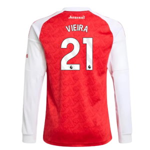 2025-2026 Arsenal Long Sleeve Home Shirt (Kids) (Vieira 21)