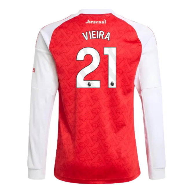 2025-2026 Arsenal Long Sleeve Home Shirt (Kids) (Vieira 21)