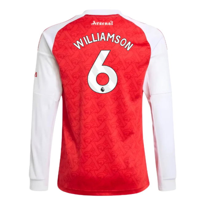 2025-2026 Arsenal Long Sleeve Home Shirt (Kids) (Williamson 6)