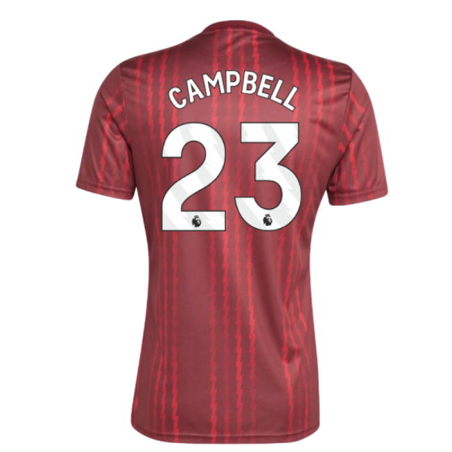 2025-2026 Arsenal Pre-Match Warm Up Shirt (Burgundy) (Campbell 23)