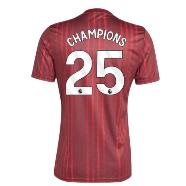 2025-2026 Arsenal Pre-Match Warm Up Shirt (Burgundy) (Champions 25)