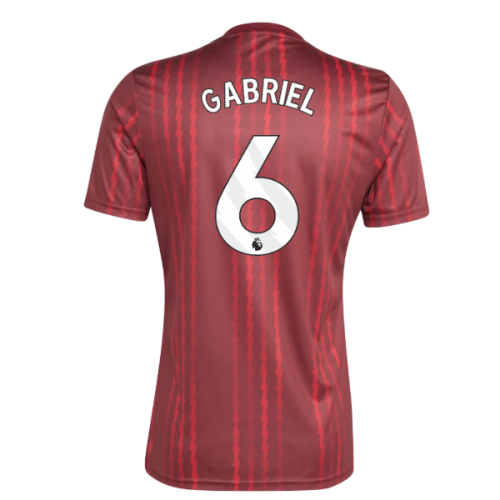 2025-2026 Arsenal Pre-Match Warm Up Shirt (Burgundy) (Gabriel 6)