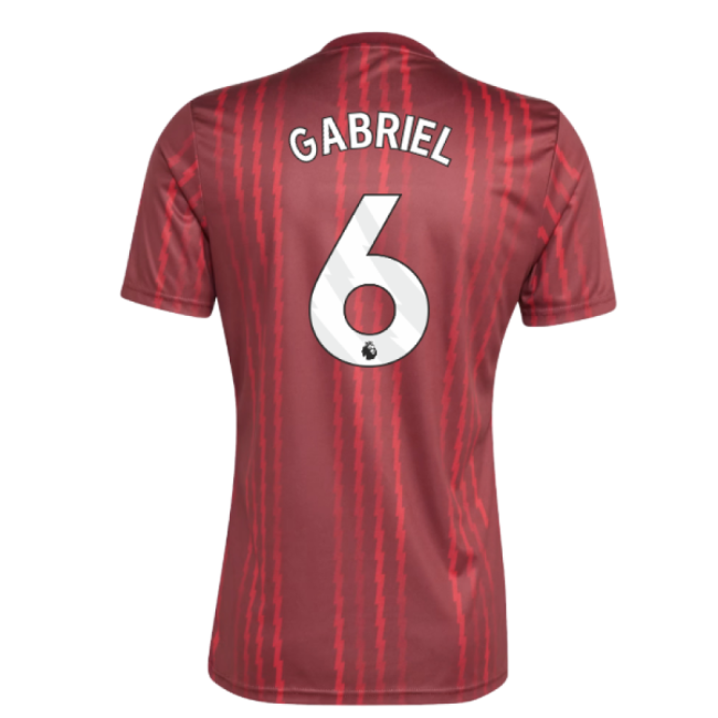 2025-2026 Arsenal Pre-Match Warm Up Shirt (Burgundy) (Gabriel 6)
