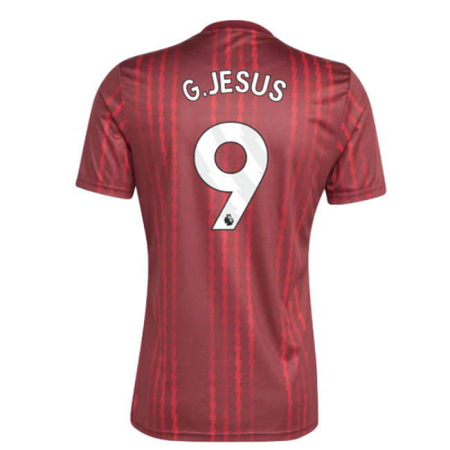2025-2026 Arsenal Pre-Match Warm Up Shirt (Burgundy) (G.Jesus 9)