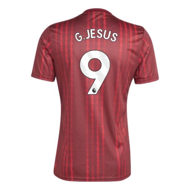 2025-2026 Arsenal Pre-Match Warm Up Shirt (Burgundy) (G.Jesus 9)