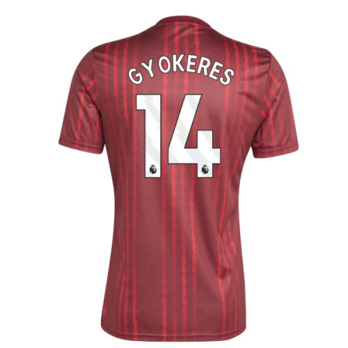 2025-2026 Arsenal Pre-Match Warm Up Shirt (Burgundy) (Gyokeres 14)