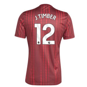 2025-2026 Arsenal Pre-Match Warm Up Shirt (Burgundy) (J.Timber 12)