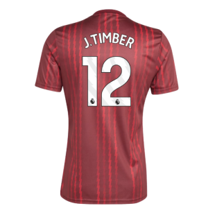 2025-2026 Arsenal Pre-Match Warm Up Shirt (Burgundy) (J.Timber 12)