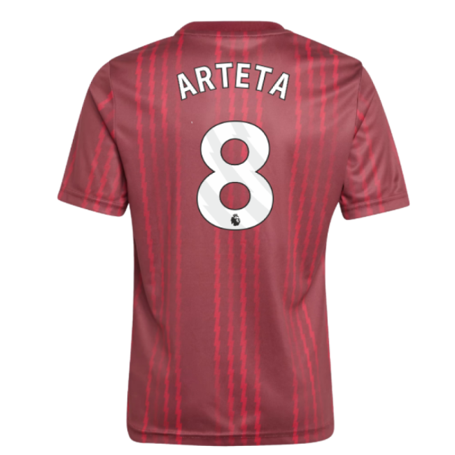 2025-2026 Arsenal Pre-Match Warm Up Shirt (Burgundy) - Kids (Arteta 8)