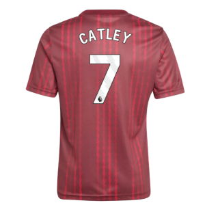 2025-2026 Arsenal Pre-Match Warm Up Shirt (Burgundy) - Kids (Catley 7)