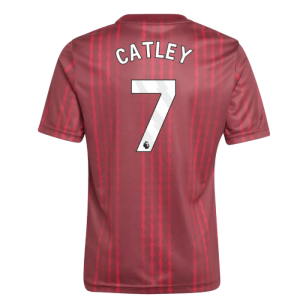 2025-2026 Arsenal Pre-Match Warm Up Shirt (Burgundy) - Kids (Catley 7)