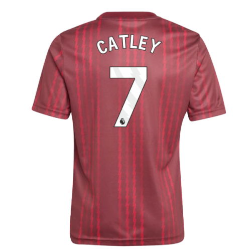 2025-2026 Arsenal Pre-Match Warm Up Shirt (Burgundy) - Kids (Catley 7)