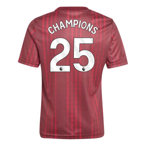 2025-2026 Arsenal Pre-Match Warm Up Shirt (Burgundy) - Kids (Champions 25)