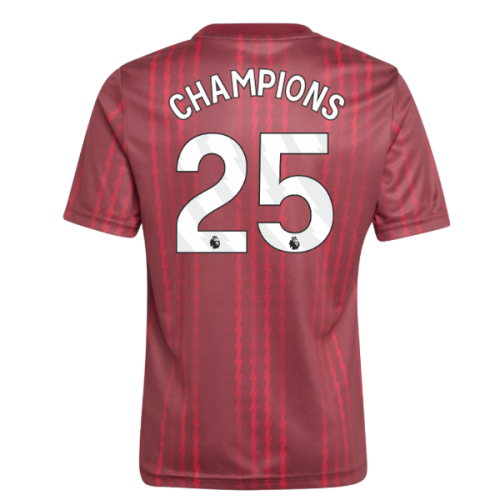 2025-2026 Arsenal Pre-Match Warm Up Shirt (Burgundy) - Kids (Champions 25)