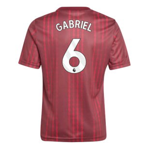 2025-2026 Arsenal Pre-Match Warm Up Shirt (Burgundy) - Kids (Gabriel 6)
