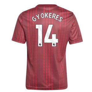 2025-2026 Arsenal Pre-Match Warm Up Shirt (Burgundy) - Kids (Gyokeres 14)