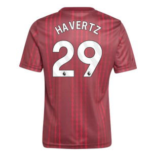 2025-2026 Arsenal Pre-Match Warm Up Shirt (Burgundy) - Kids (Havertz 29)
