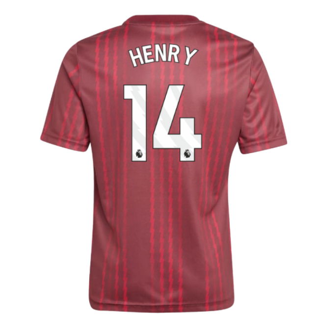 2025-2026 Arsenal Pre-Match Warm Up Shirt (Burgundy) - Kids (Henry 14)